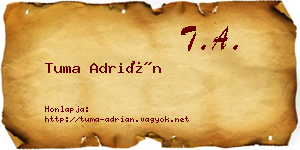 Tuma Adrián névjegykártya